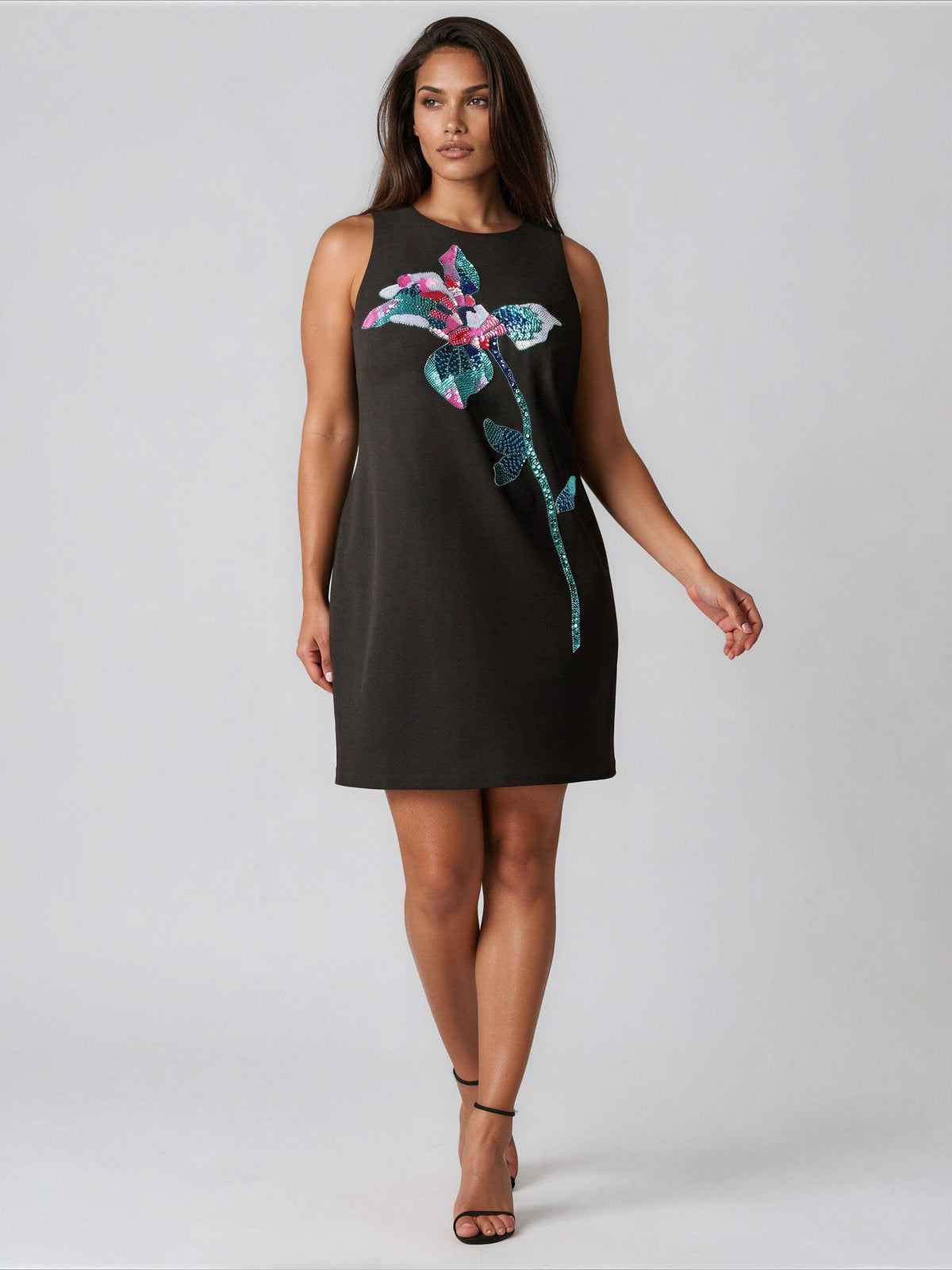 Adrianna Papell Plus Size Sleeveless Knit Mini Dress Adrianna Papell