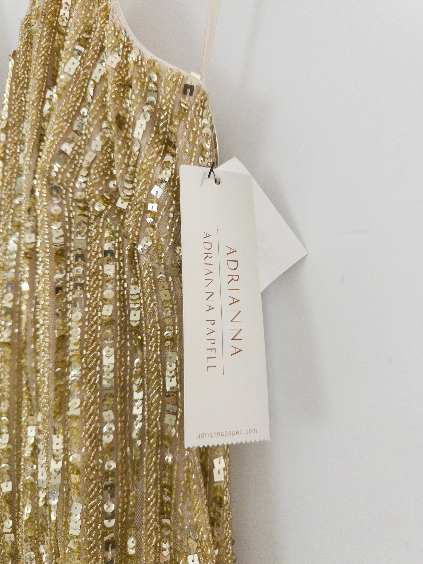 Adrianna Papell Beaded Halter Long Dress Adrianna Papell