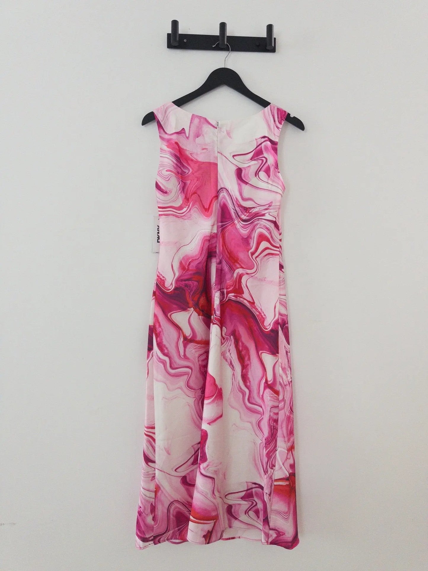 Abstract-printed Cowlneck Sleeveless Midi Dress - Layalita