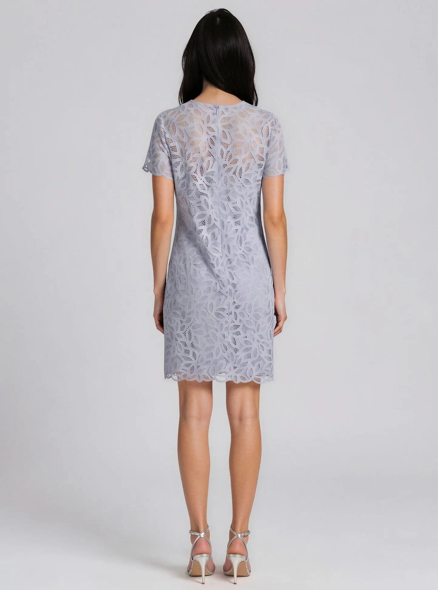 Burnout Lace Jewel-Neck Dress - Layalita