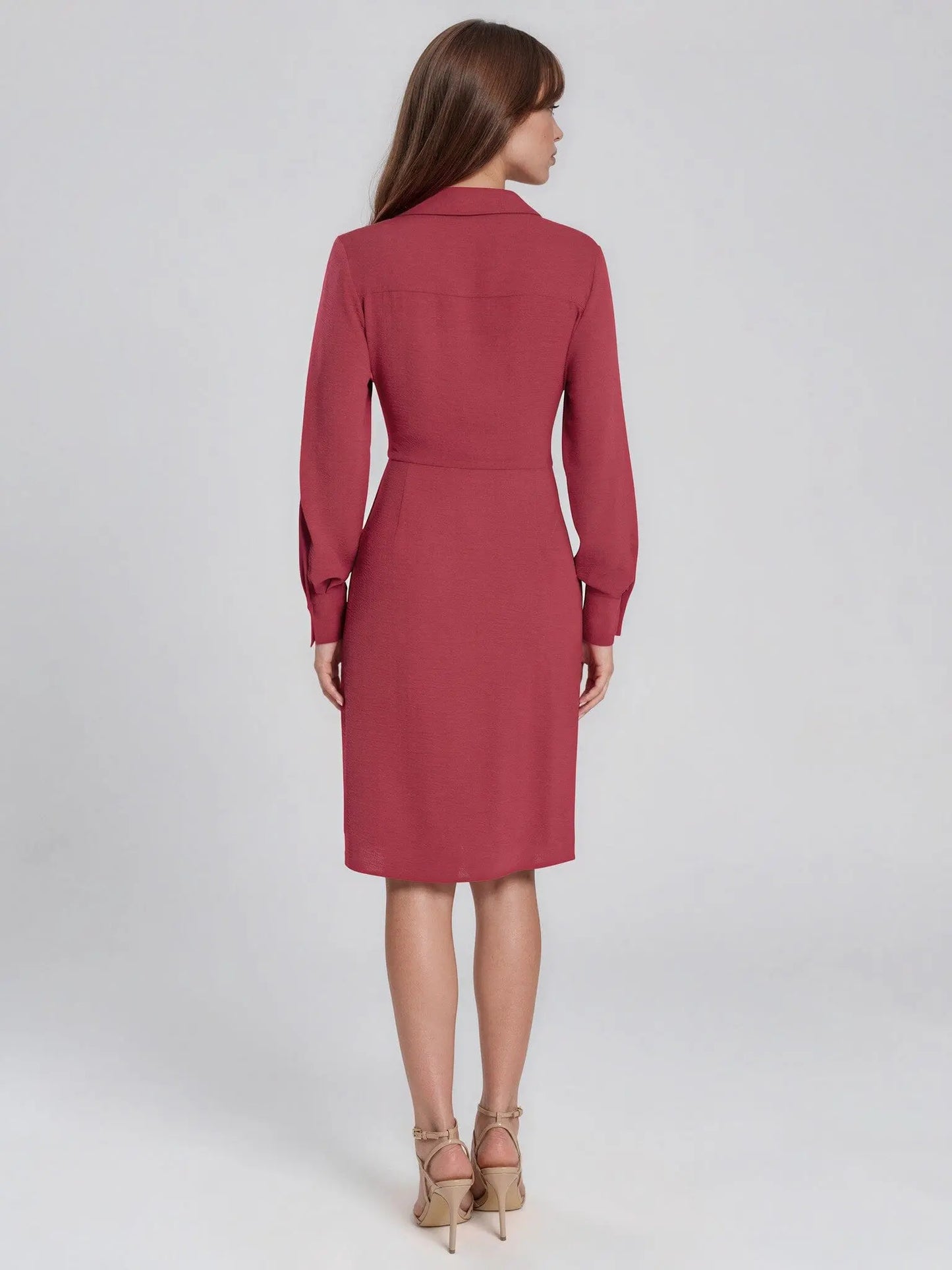 Collared Long - Sleeve A - Line Dress - Layalita