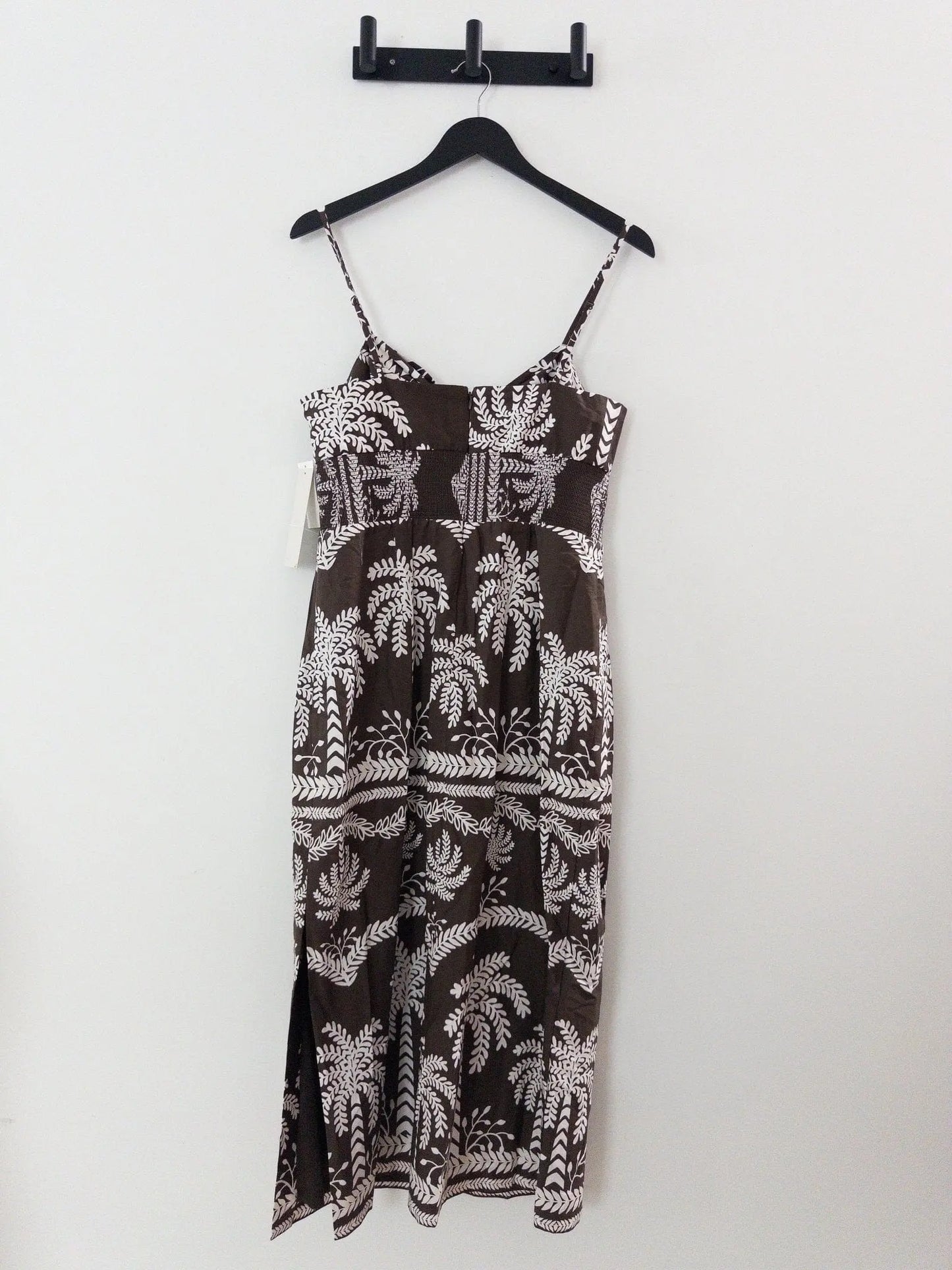 Cotton Palm-Print Sweetheart Midi Dress Adrianna Papell