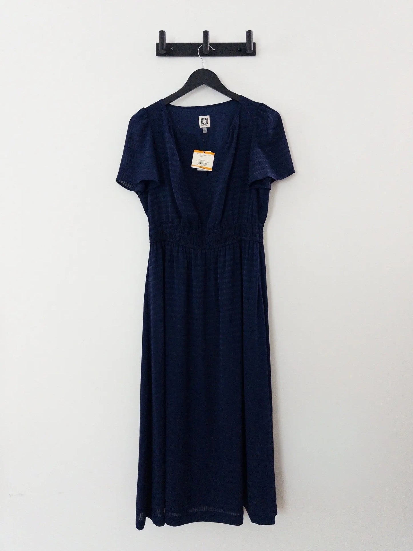 Elastic-Waist Short-Sleeve Midi Dress - Layalita