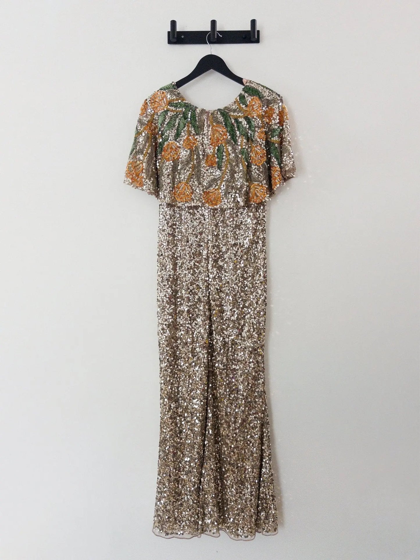 Embellished Floral Beaded And Sequin Cape Gown Mac Duggal