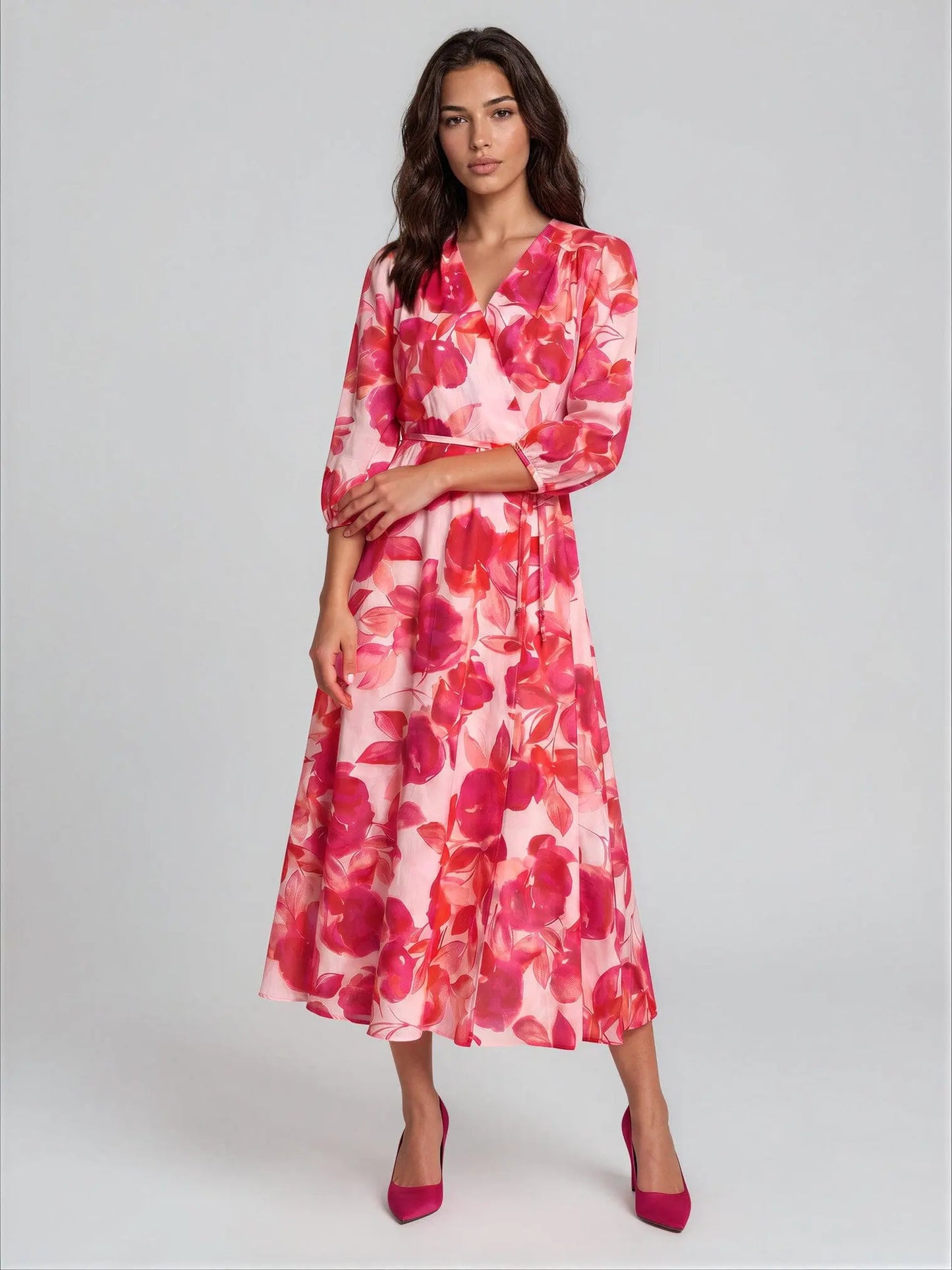 Floral-Print Cotton Midi Dresses - Layalita