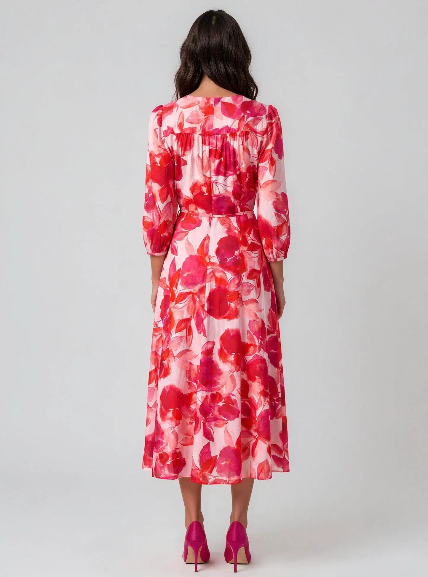 Floral-Print Cotton Midi Dresses - Layalita
