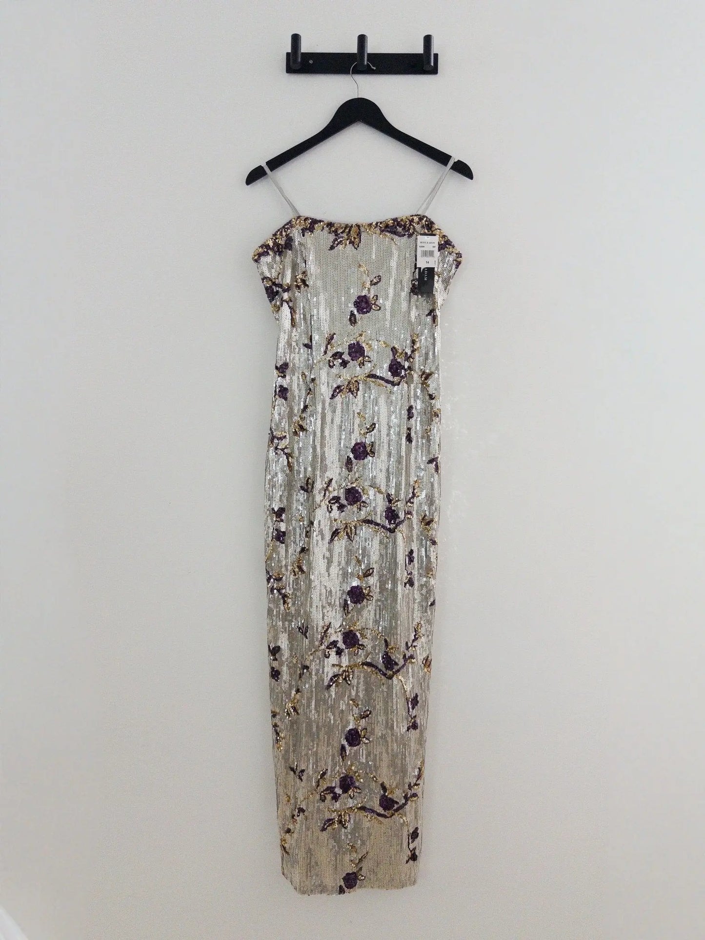 Floral Sequined Strapless Gown - Layalita