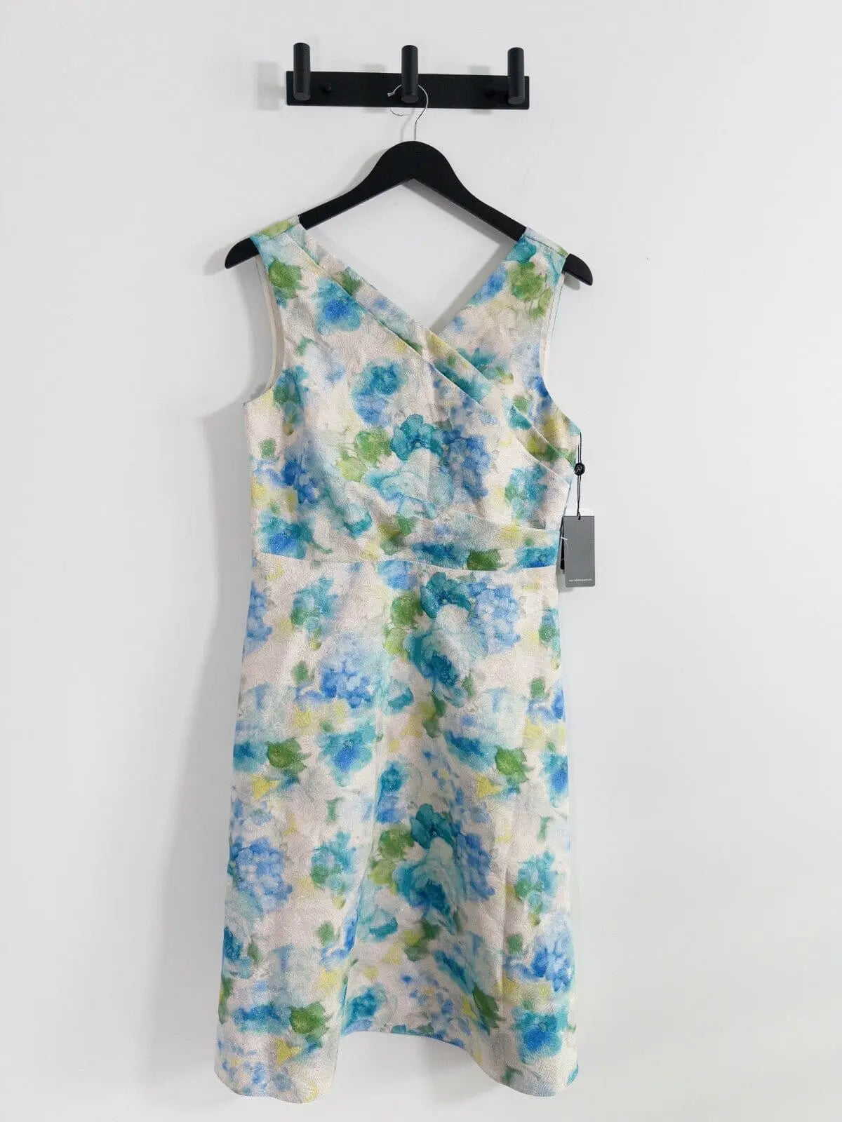 Jacquard Asymmetric-Neck Dress Adrianna Papell