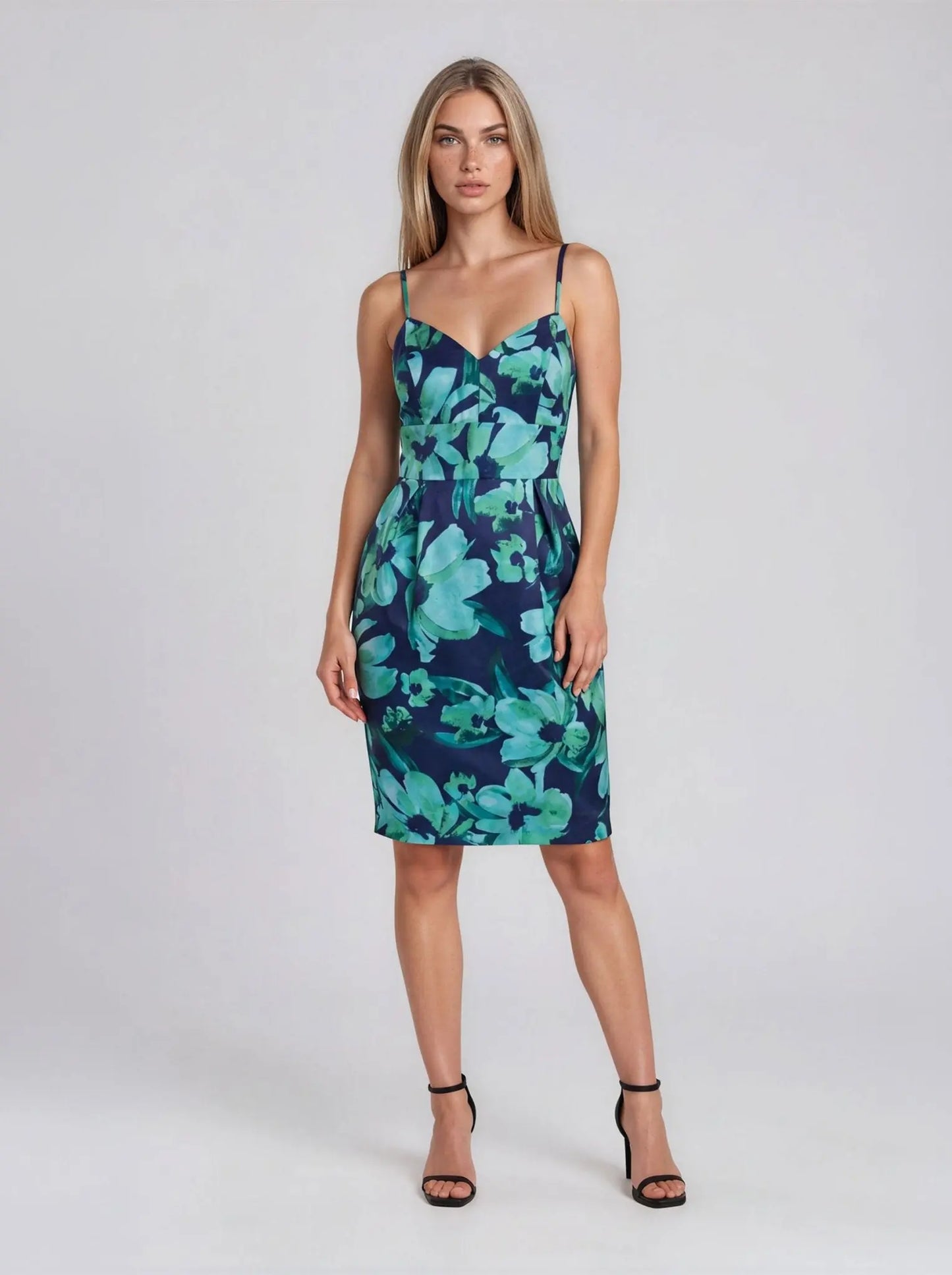 Jacquard Floral Sleeveless Dress - Layalita