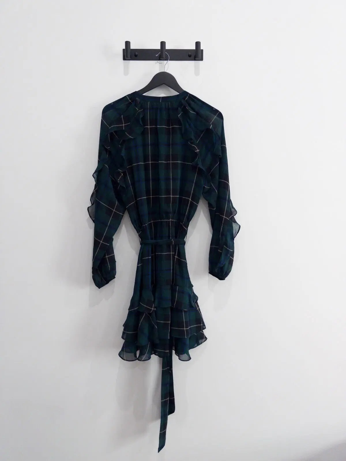 Plaid Ruffle-Trim Georgette Tiered Dress Lauren Ralph Lauren