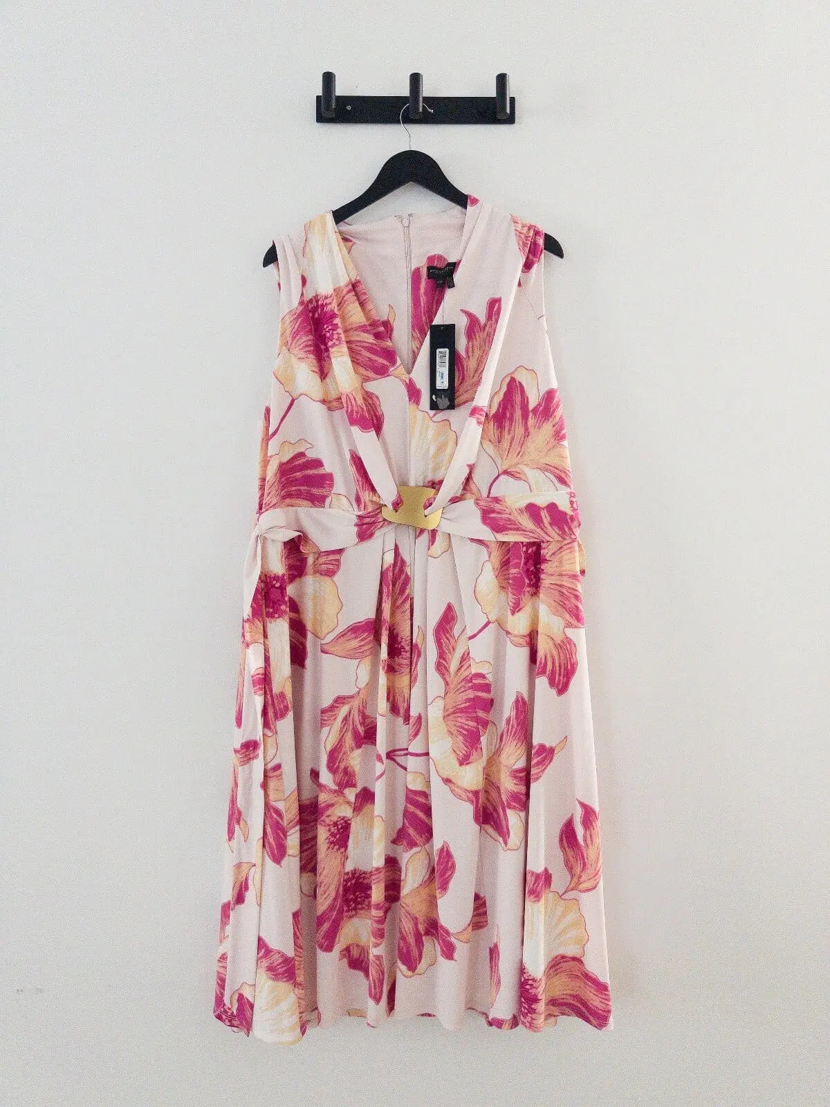 Plus Size Floral-Print Belted Midi Dress Donna Karan New York