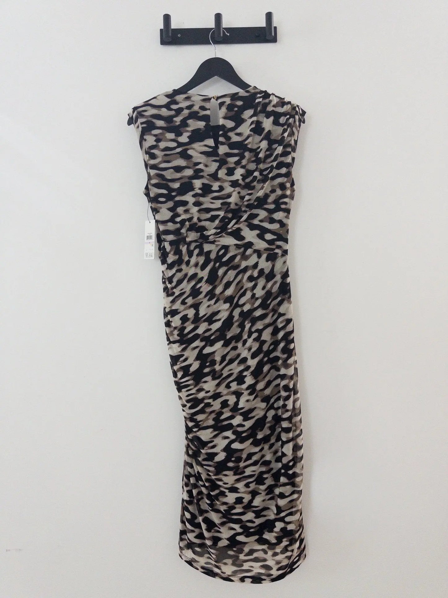 Printed Mesh Ruched Bodycon Midi Dress - Layalita