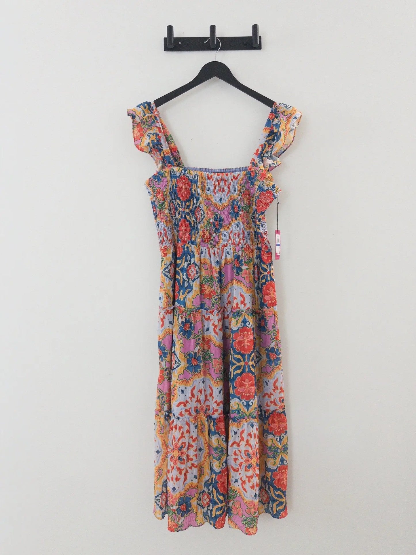 Printed Square-Neck Ruffle-Strap Dress - Layalita