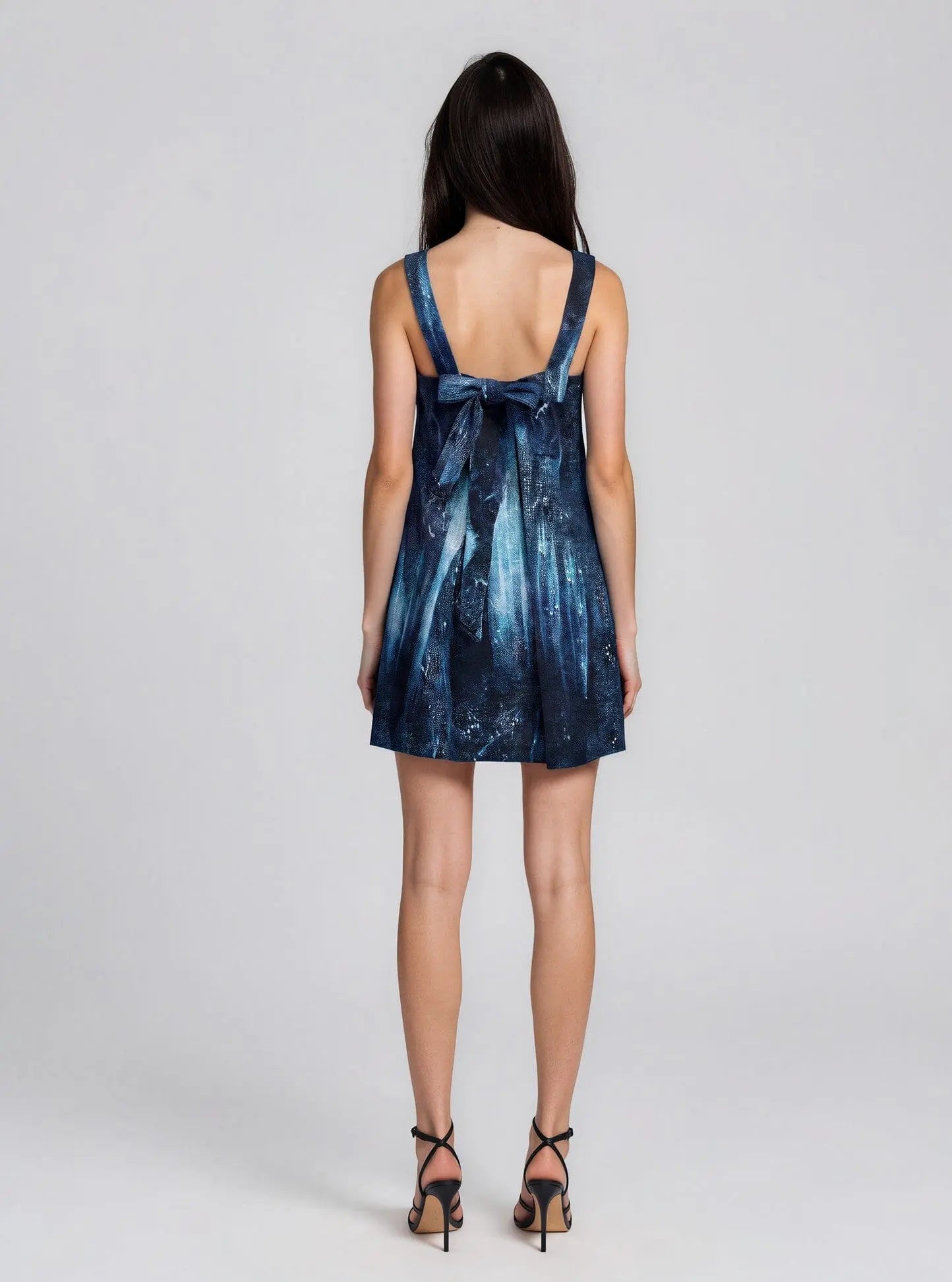 Printed Square-Neck Sleeveless Dress DKNY