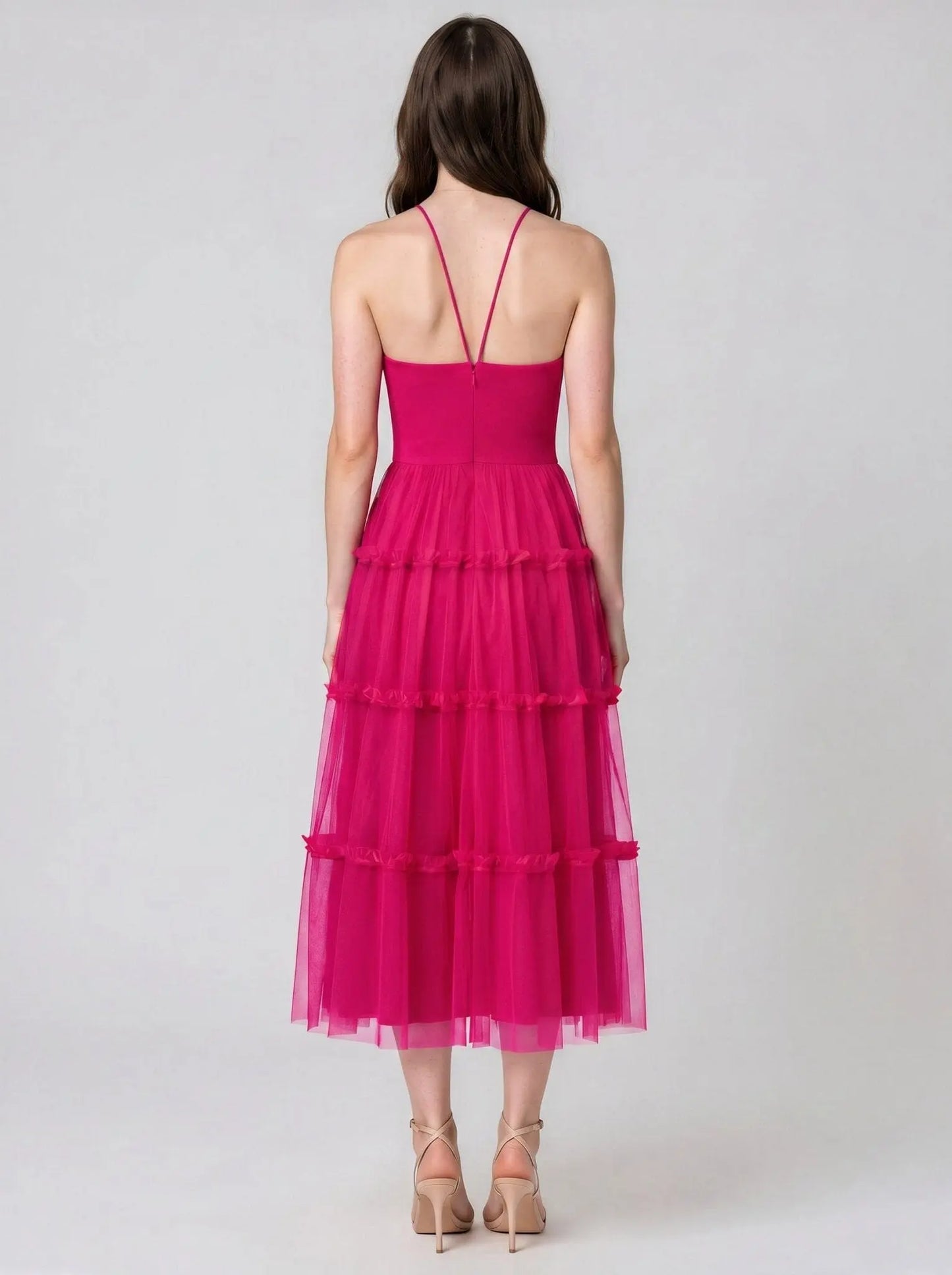 Ruffled Tiered Midi Dress Adrianna Papell
