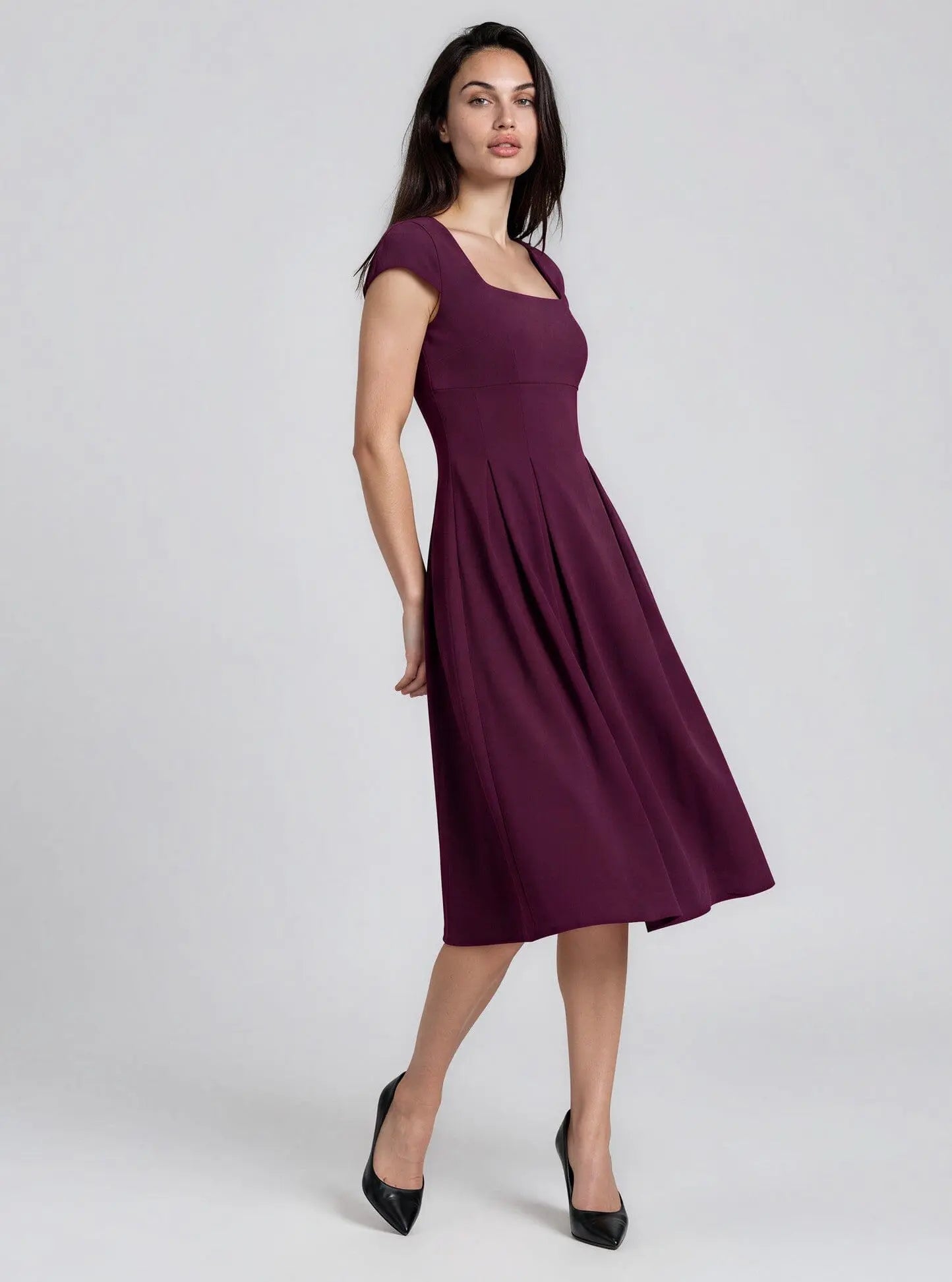 Scuba Crepe Square-Neck Fit & Flair Dress Calvin Klein