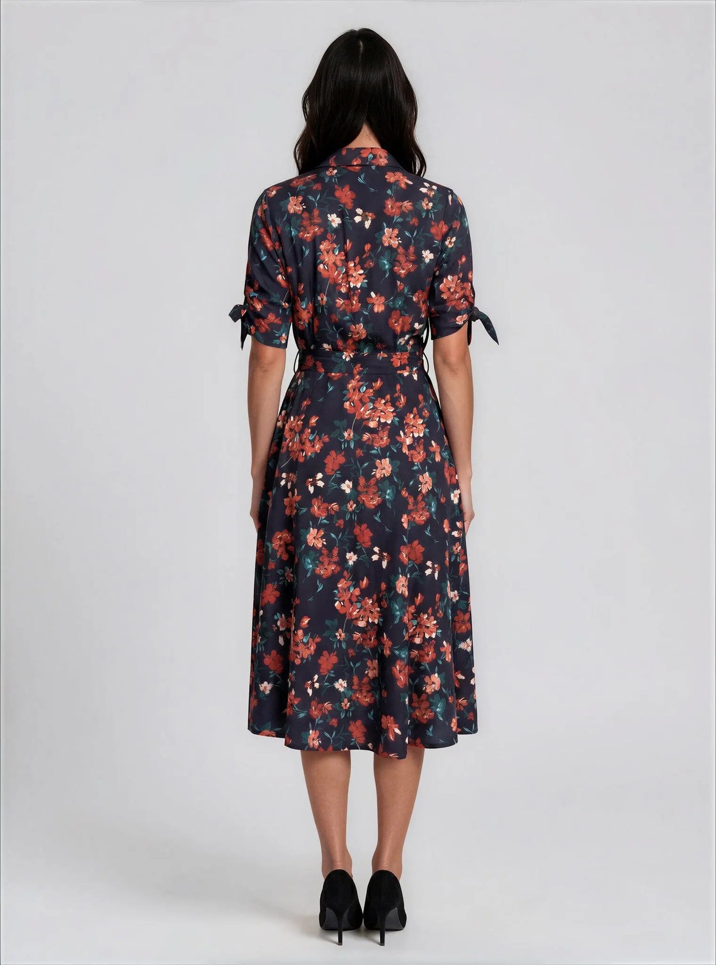 Short-Sleeve Midi Shirtdress - Layalita