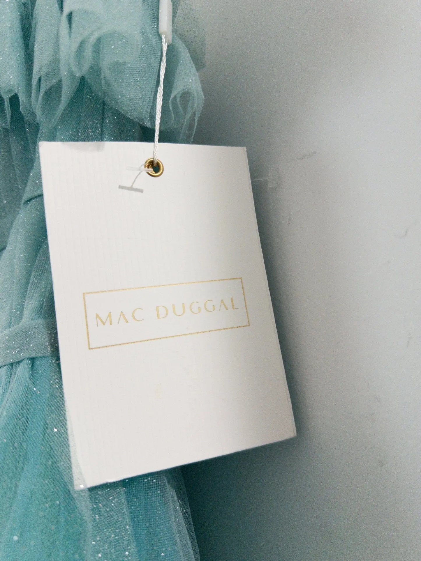 Strapless Glitter Tulle Gown Mac Duggal