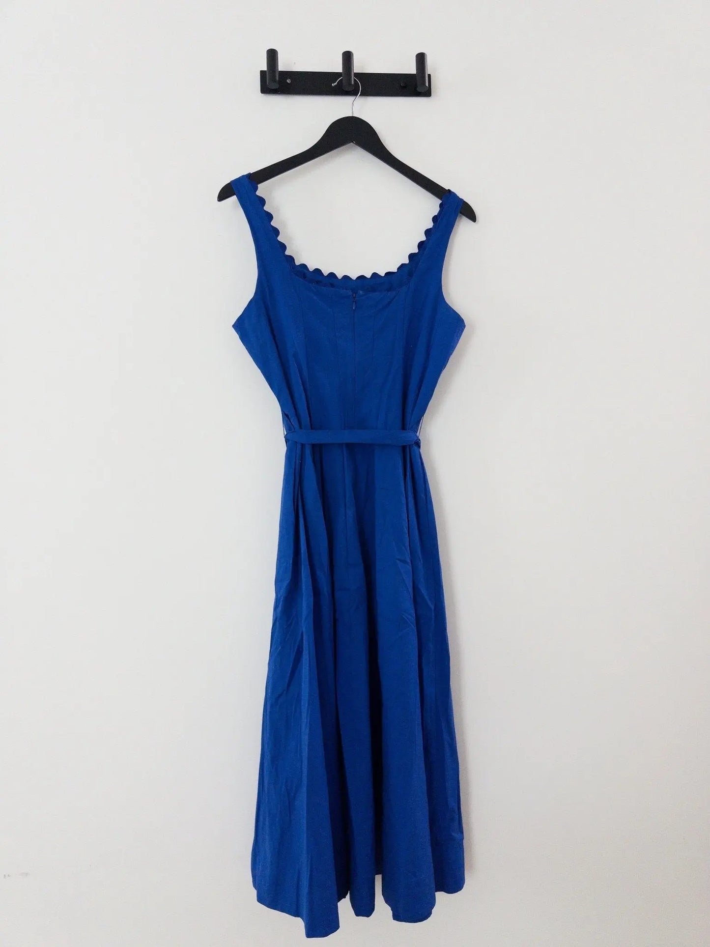 Tie - Waist Seamed Fit & Flare Midi Dress - Layalita