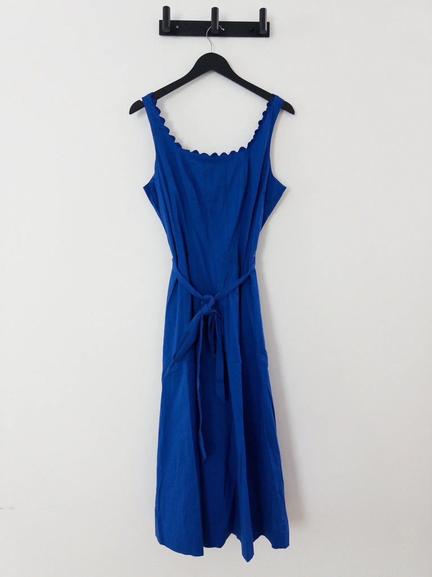 Tie - Waist Seamed Fit & Flare Midi Dress - Layalita