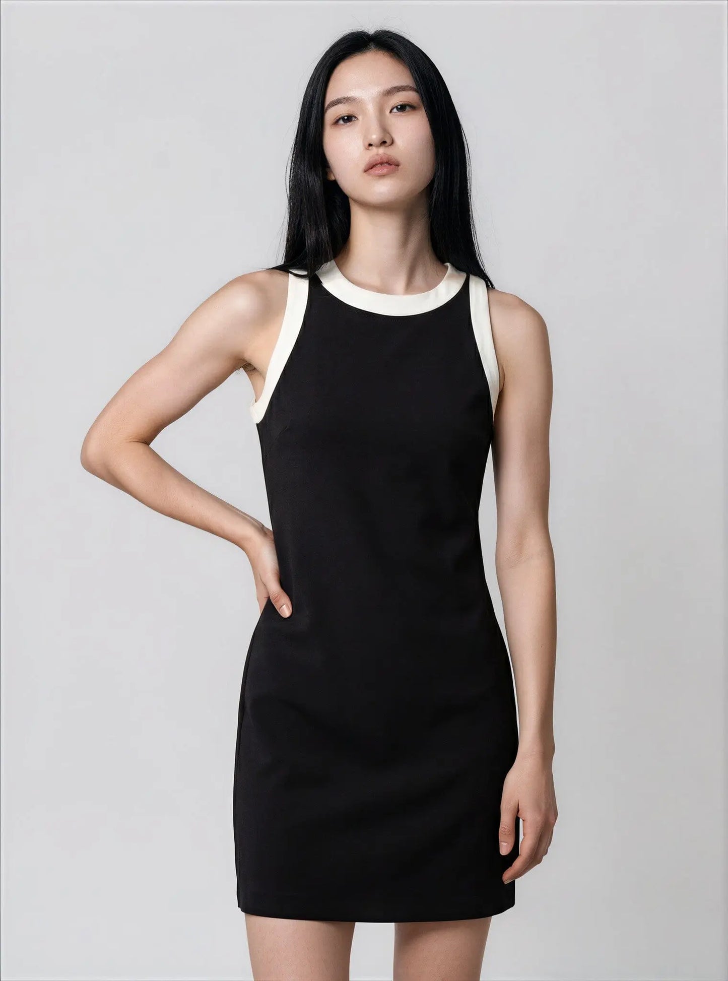 Two-Tone Crepe Sleeveless Shift Dress Lauren Ralph Lauren