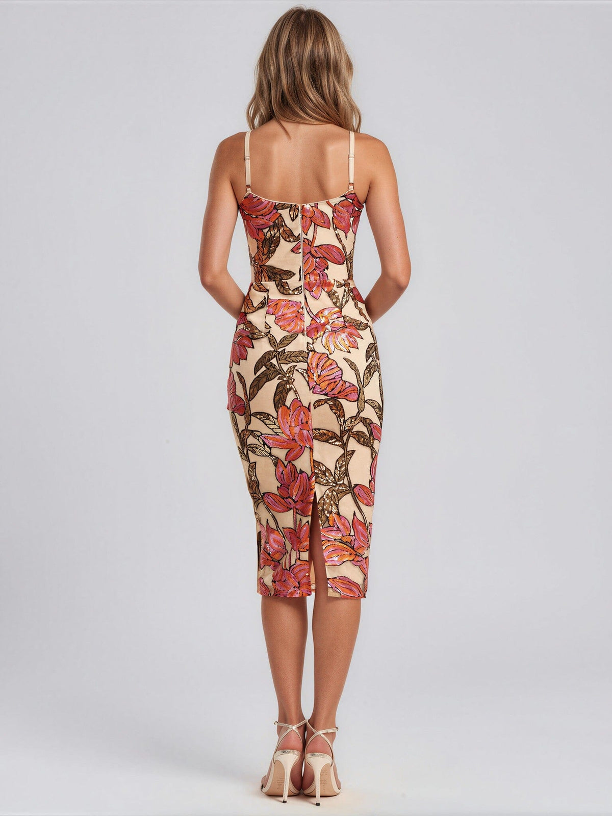 Blakely Sweetheart-Neck Sequin Bodycon Midi Dress Dress the Population 