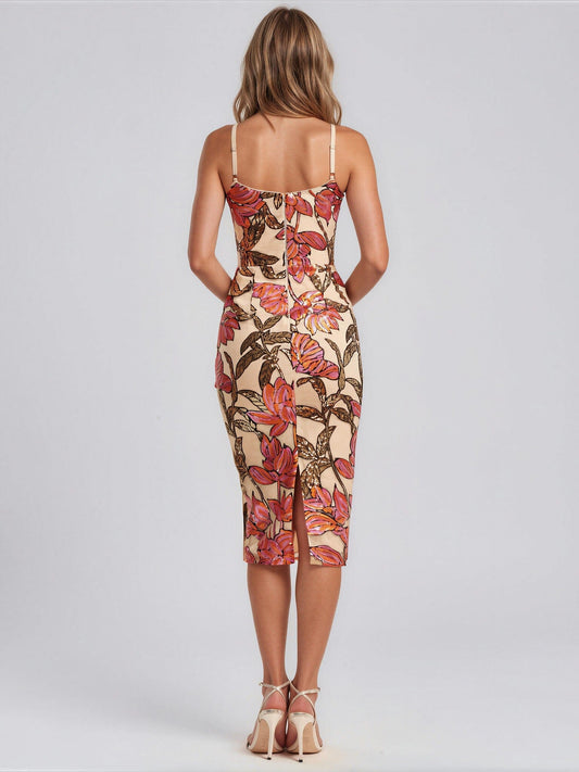 Blakely Sweetheart-Neck Sequin Bodycon Midi Dress Dress the Population 