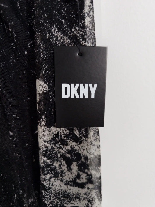 Printed Long-Sleeve Side-Ruched Dress DKNY 