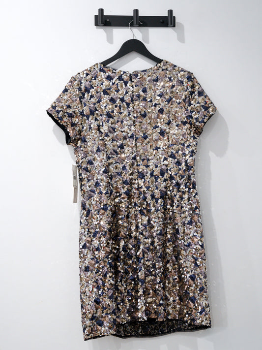 Adrianna Papell Plus Size Sequin Shirt Swing Short-Sleeve Dress Adrianna Papell 