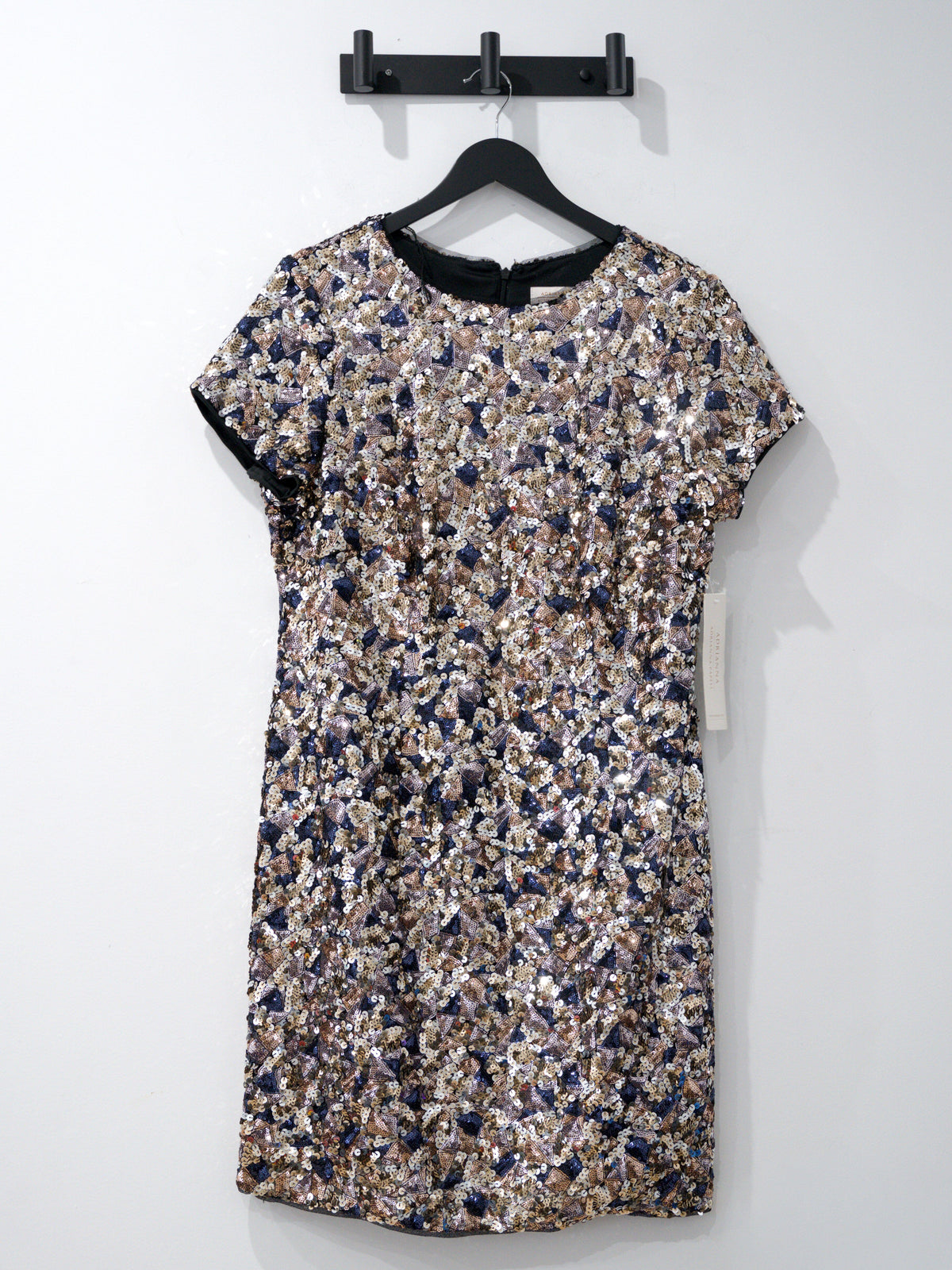 Adrianna Papell Plus Size Sequin Shirt Swing Short-Sleeve Dress Adrianna Papell 