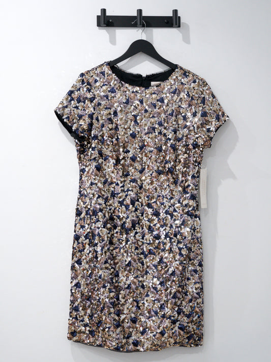 Adrianna Papell Plus Size Sequin Shirt Swing Short-Sleeve Dress Adrianna Papell 