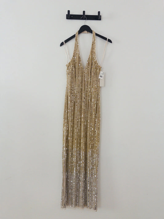 Adrianna Papell Beaded Halter Long Dress Adrianna Papell 