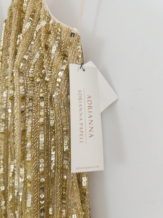 Adrianna Papell Beaded Halter Long Dress Adrianna Papell 