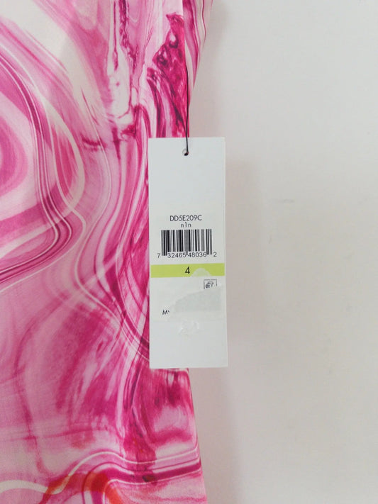 Abstract-printed Cowlneck Sleeveless Midi Dress - Layalita