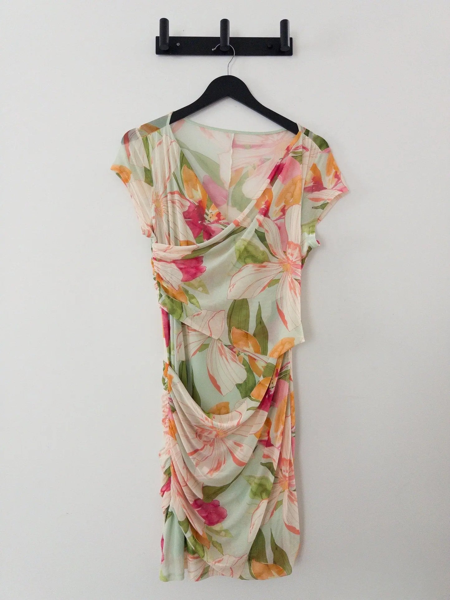 Averi Floral Layered-Mesh Bodycon Dress - Layalita