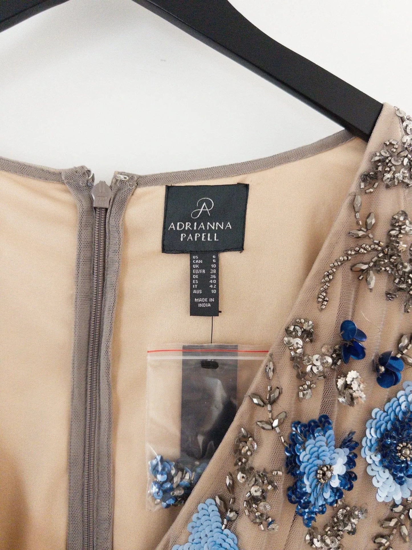 Beaded Mesh Column Dress Adrianna Papell 