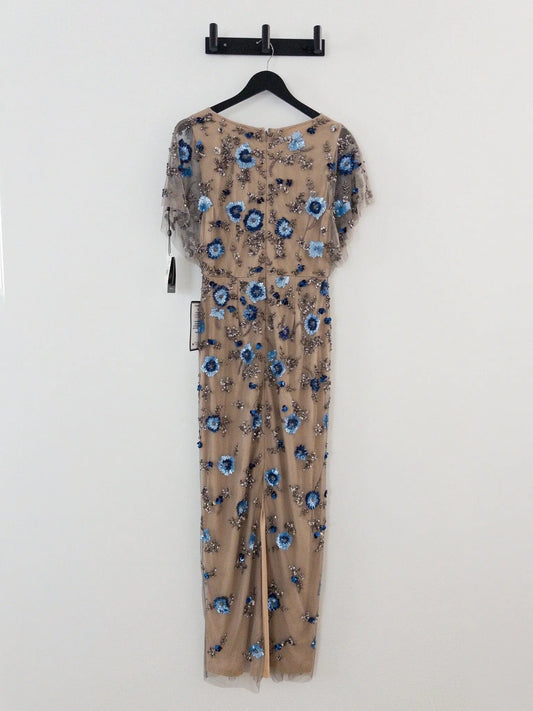 Beaded Mesh Column Dress Adrianna Papell 
