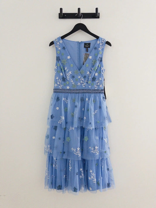 Beaded Tiered Mesh Dress - Layalita
