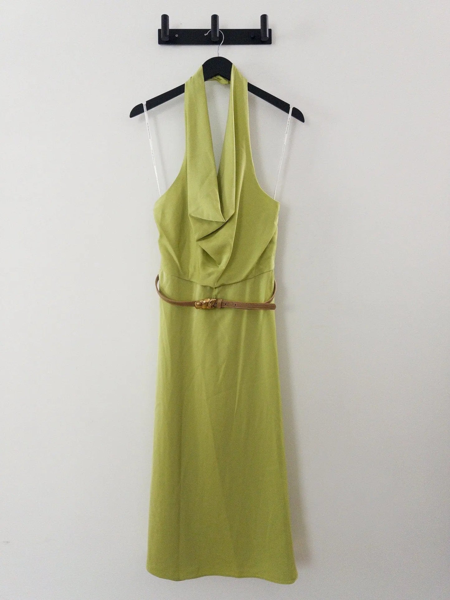 Belted Halter A-Line Midi Dress Donna Karan New York 