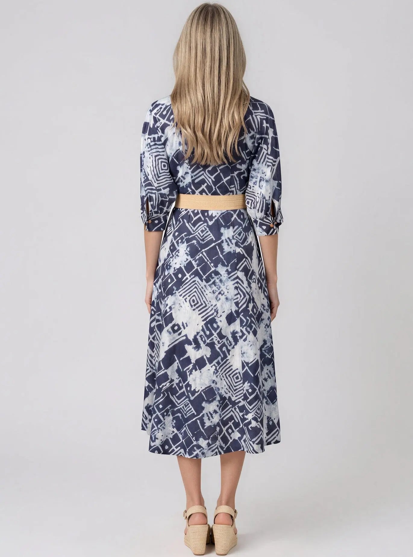 Belted Midi Shirt Dress - Layalita