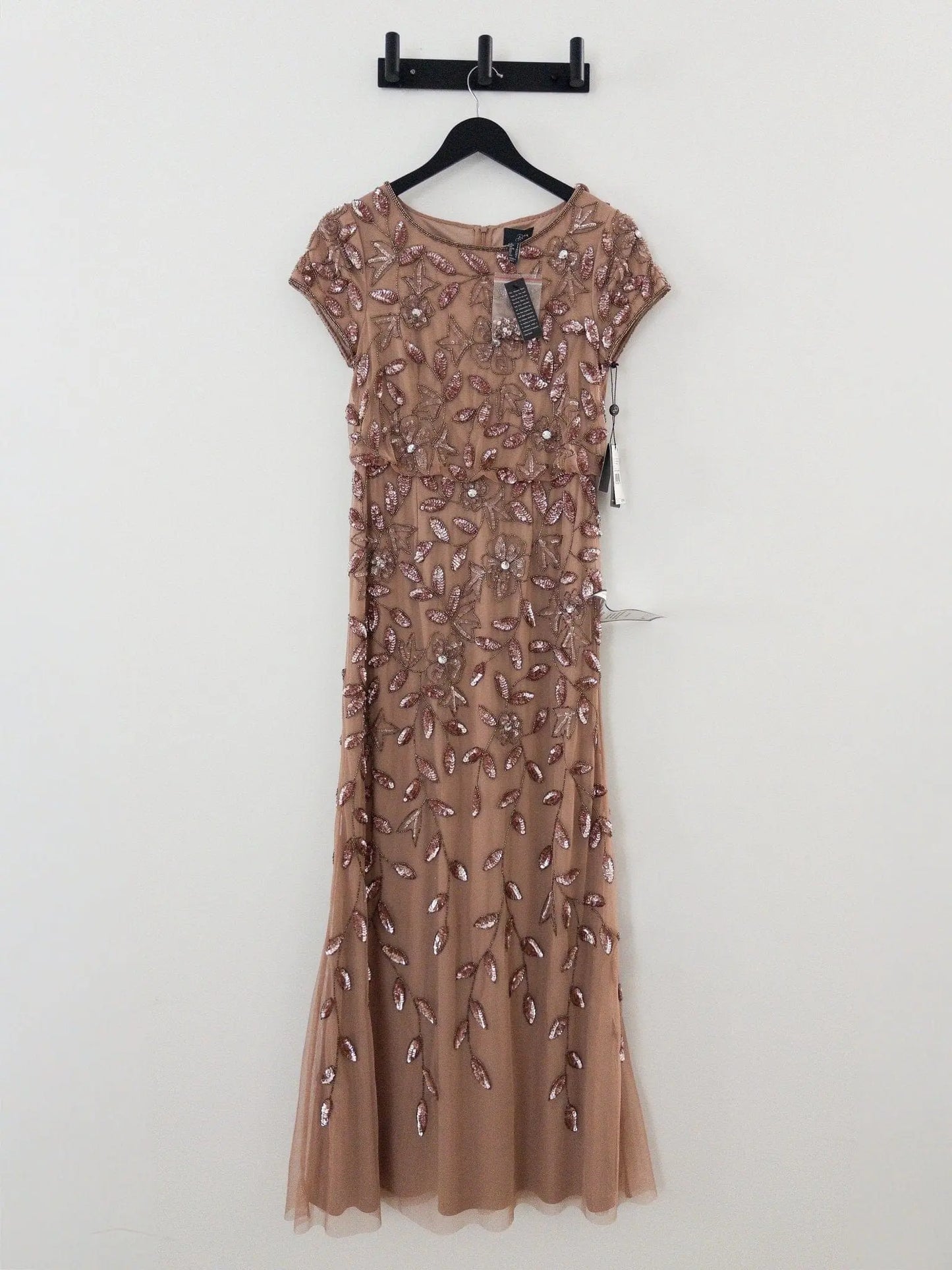 Boat-Neck Blouson Beaded Gown Adrianna Papell 