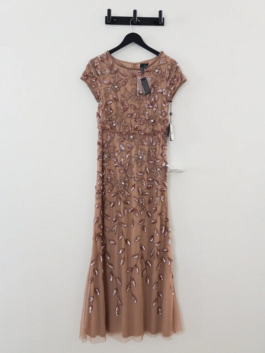 Boat-Neck Blouson Beaded Gown Adrianna Papell 