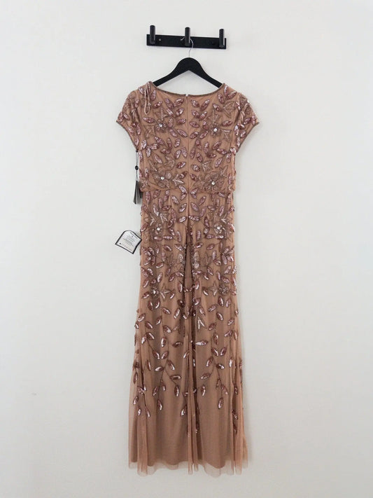 Boat-Neck Blouson Beaded Gown Adrianna Papell 