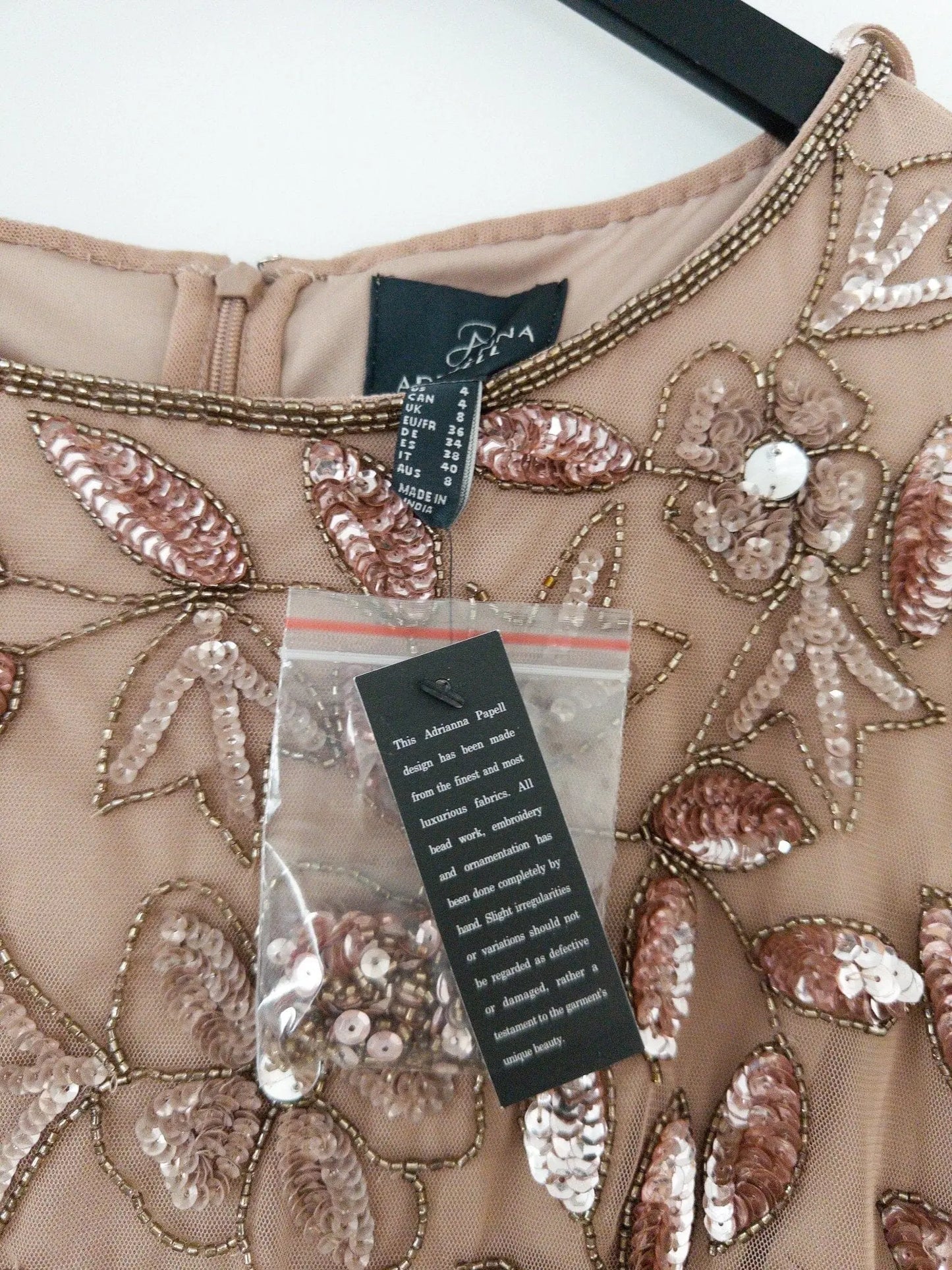Boat-Neck Blouson Beaded Gown Adrianna Papell 