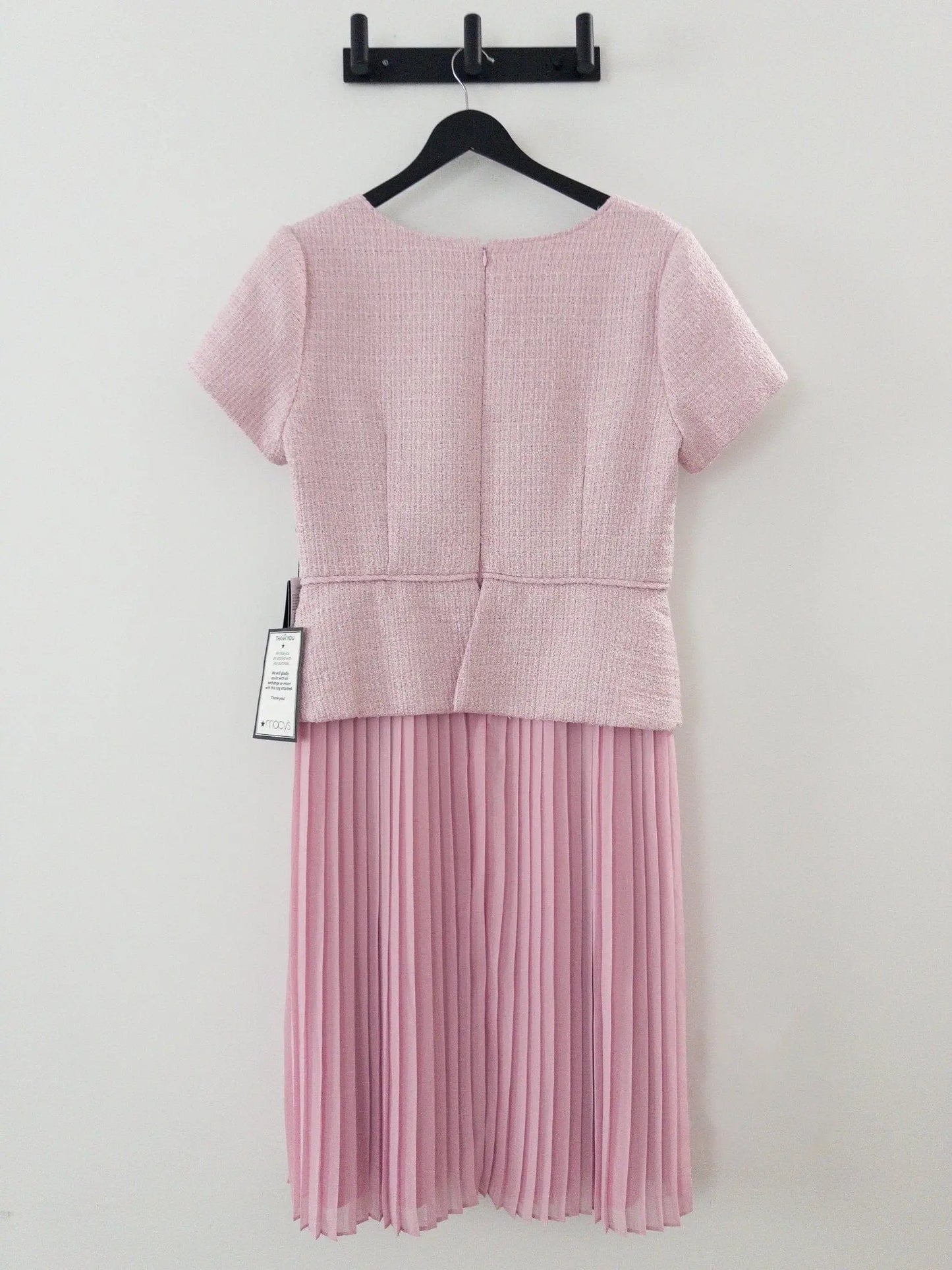 Bouclé-Bodice Pleated Dress Adrianna Papell 