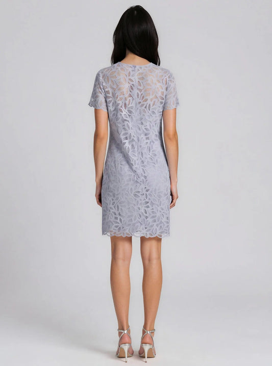 Burnout Lace Jewel-Neck Dress - Layalita