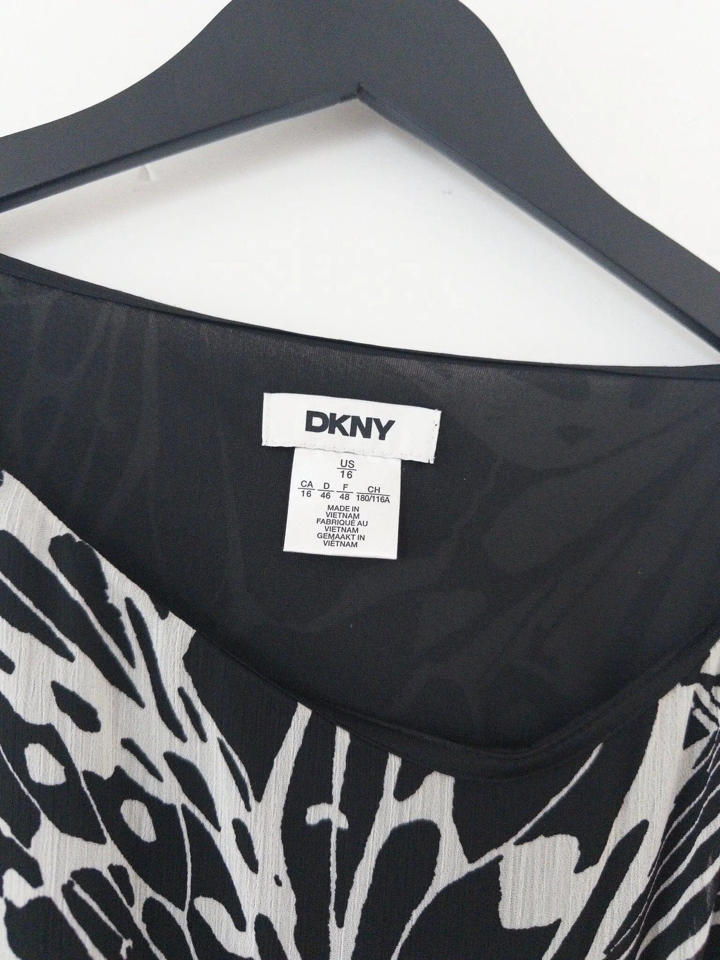 Chiffon Printed Boat-Neck Ruffle-Hem Dress DKNY 