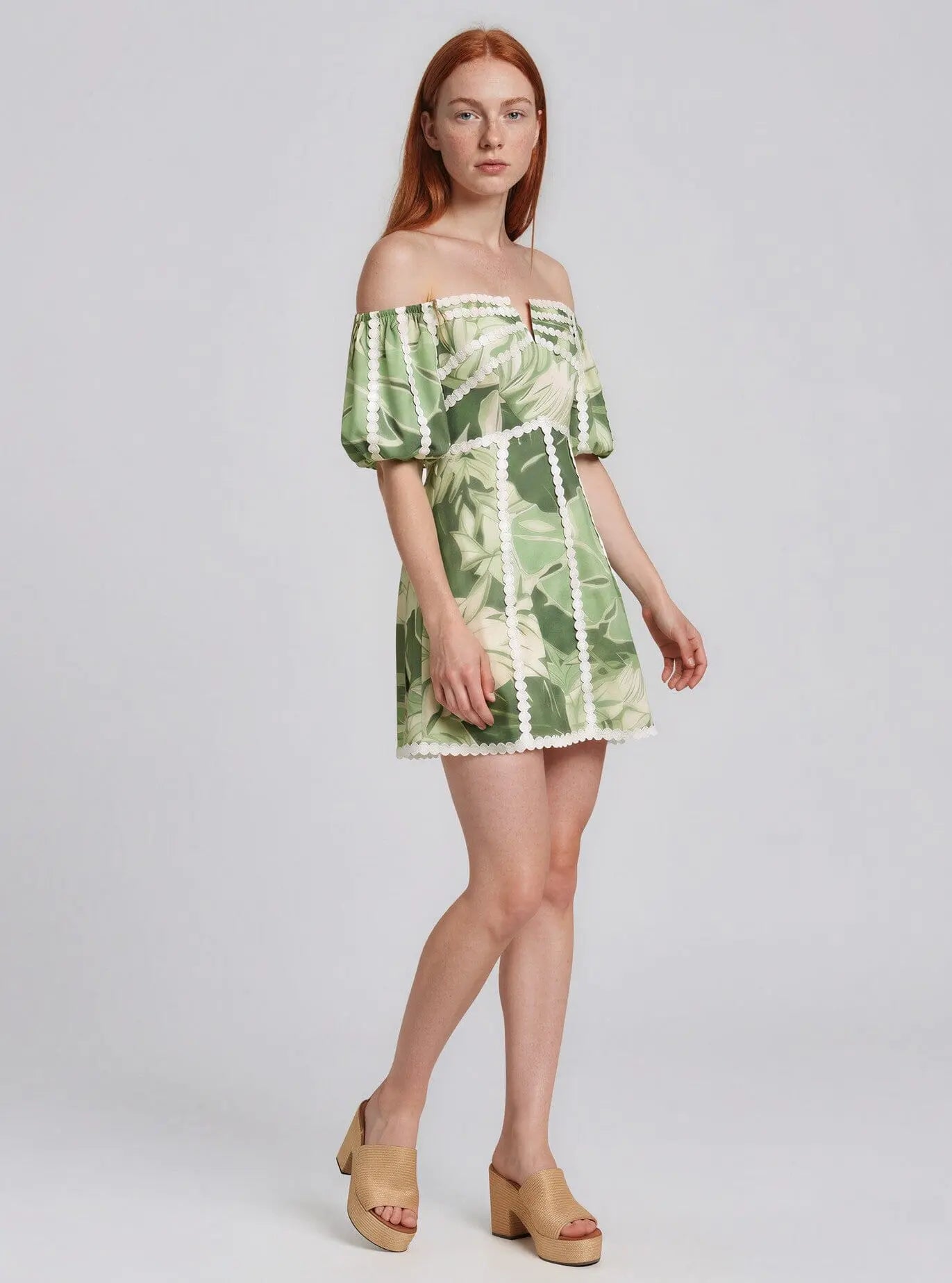 Circle-Trim Off-The-Shoulder Dress - Layalita