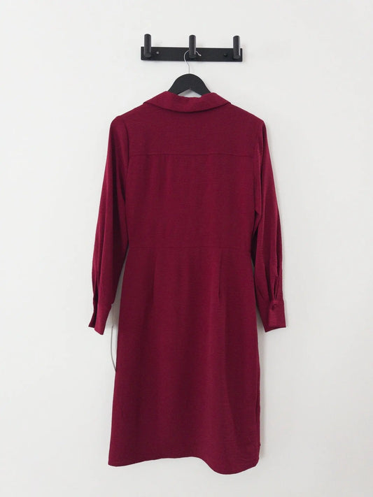 Collared Long - Sleeve A - Line Dress - Layalita