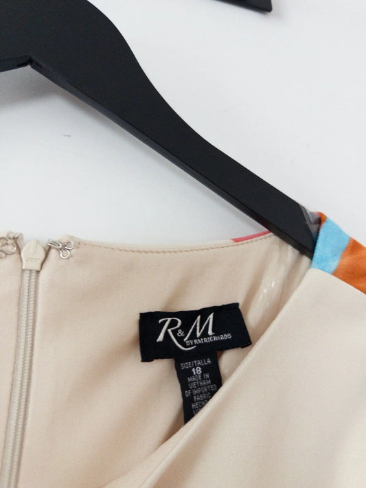 Colorblocked Placement-Print Sheath Dress R & M Richards 
